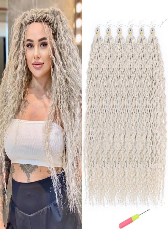 MAYSA Blonde Crochet Hair Extensions Deep Wave Crochet Hair Extension 30inch 6Packs Synthetic Curly Braiding Crochet Hair for Women #56C - Image 1